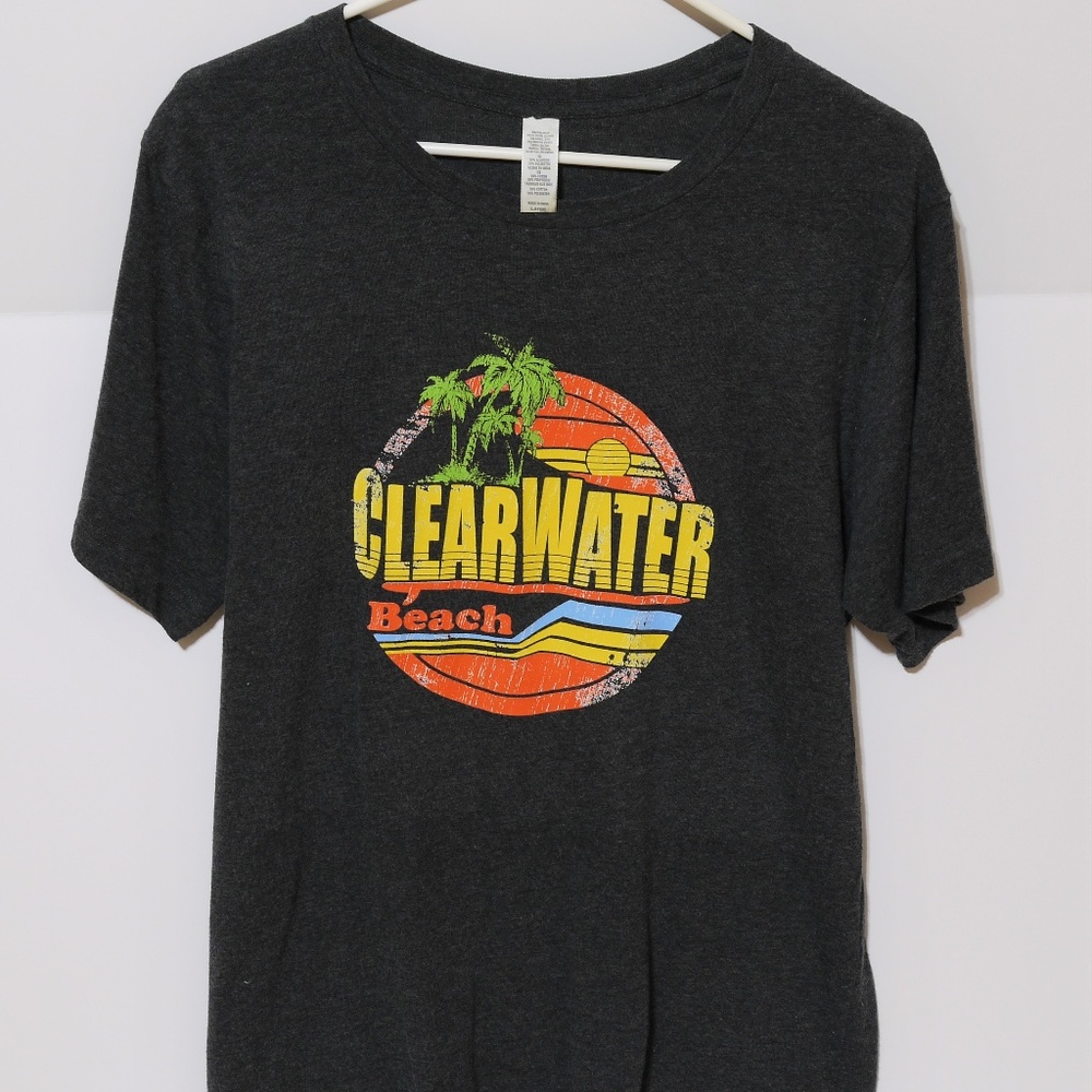 Beach T Shirt Vintage Retro Style 80's 90's Size L